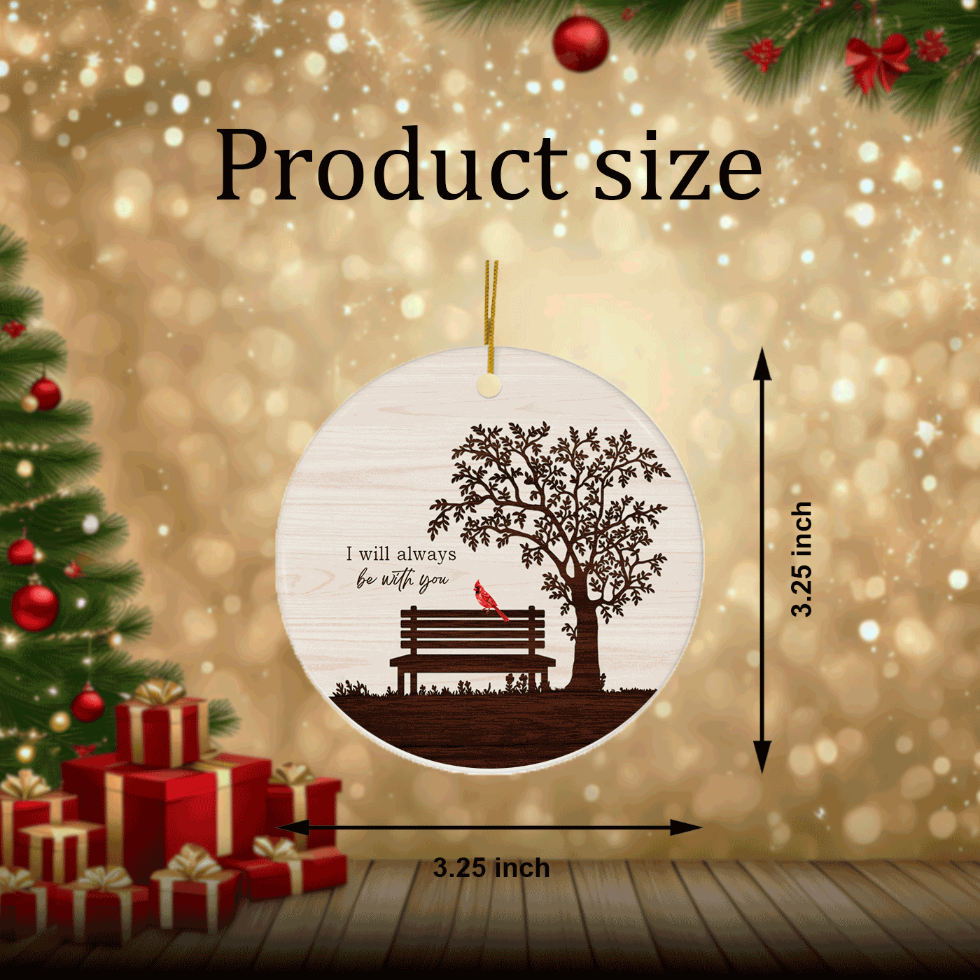 Memorial Christmas - 'I Will Always Be With You' Cardinal | Ceramic Ornament